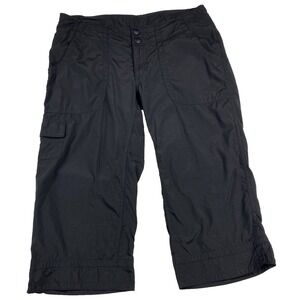 North Face Nylon Performance Cargo Clam Digger Pants Womens Size 6 Black Outdoor